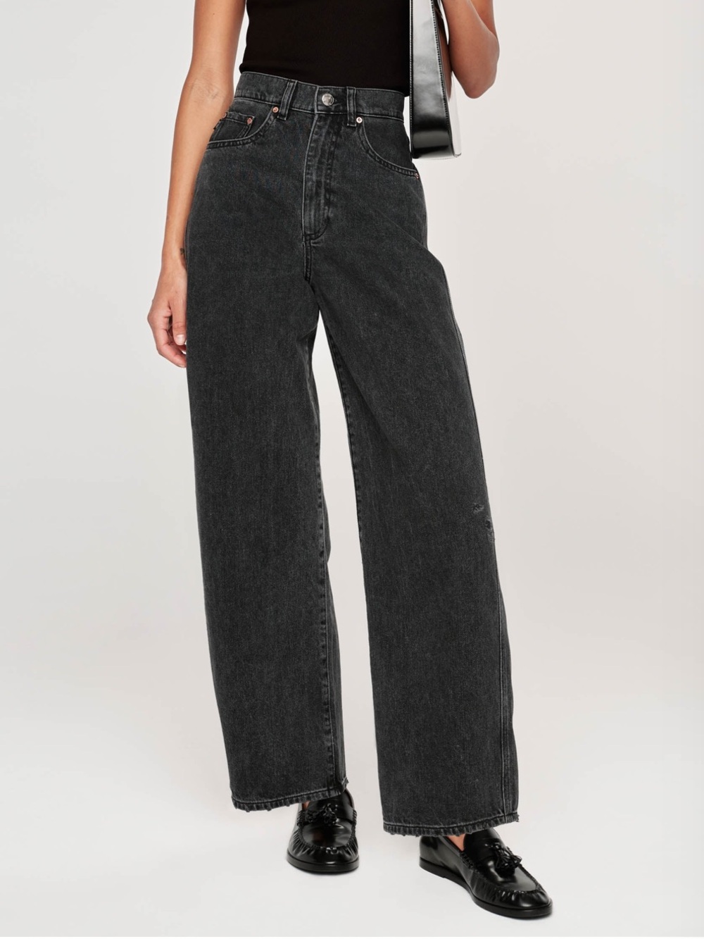 DL1961 Taylor Barrel‎ Jeans Size 25 Ultra High Rise 31” Inseam Nightshade Black